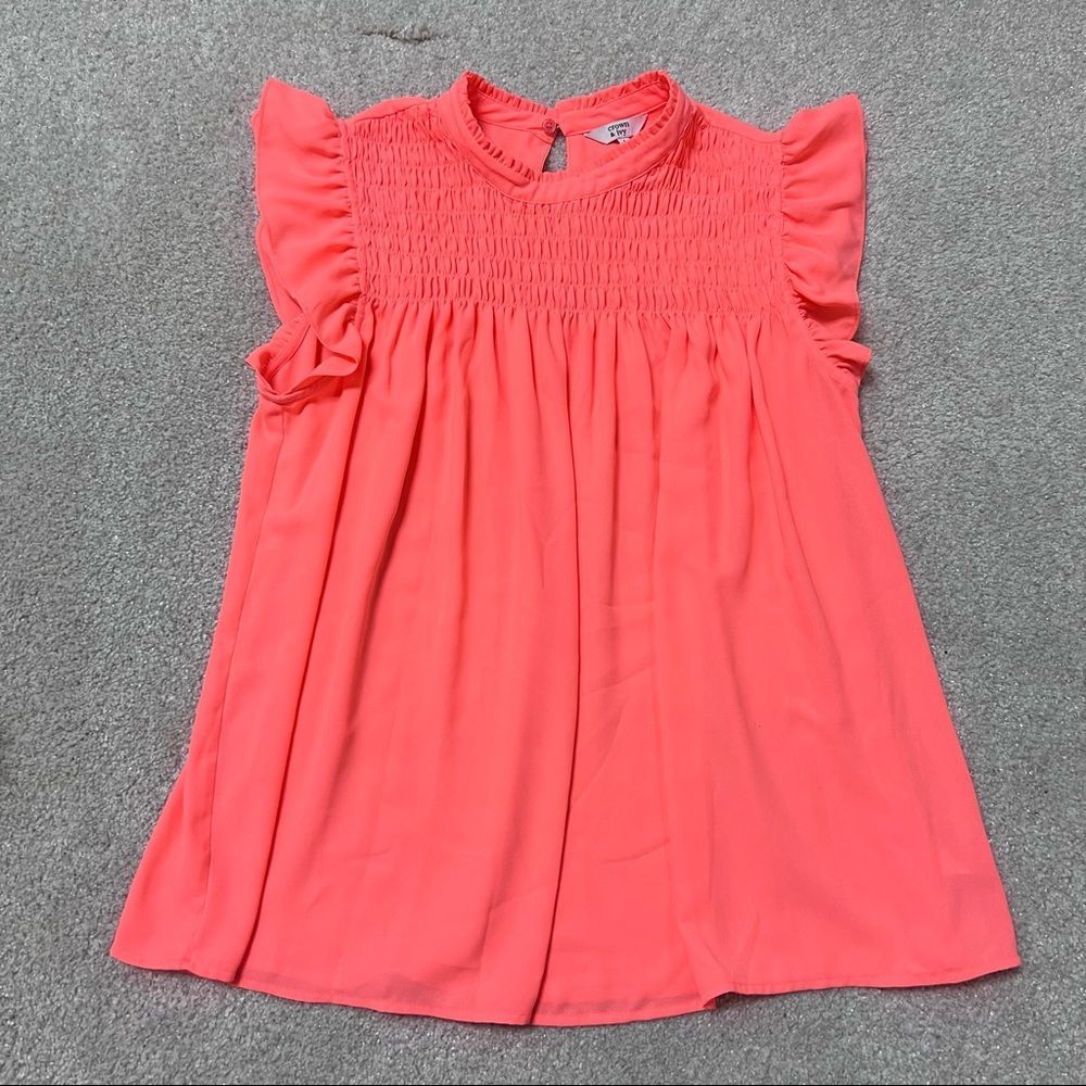 Crown & Ivy Women’s Orange Sleeveless Blouse Size Large